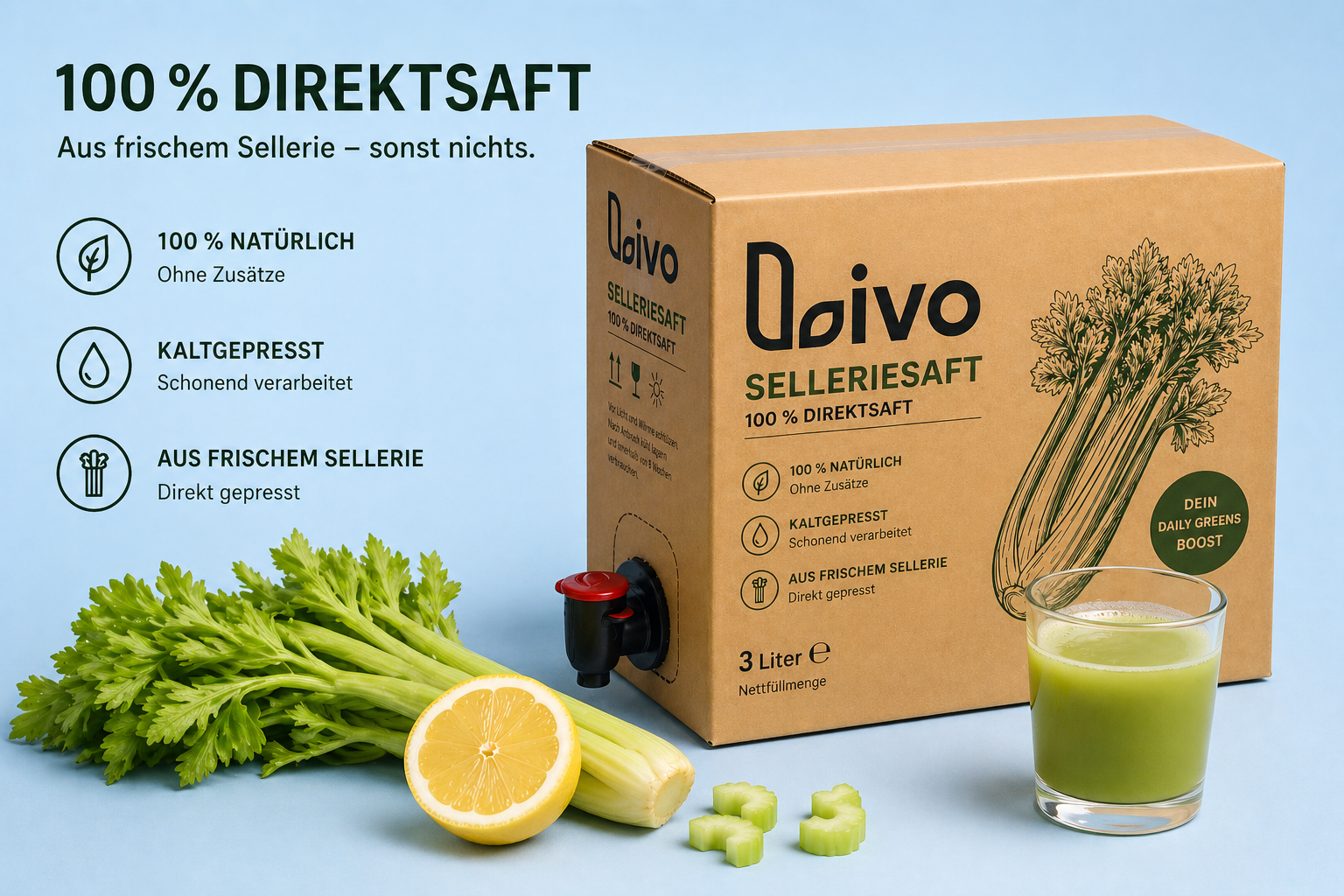 BIO Selleriesaft Online kaufen! – kaltgepresst 3l